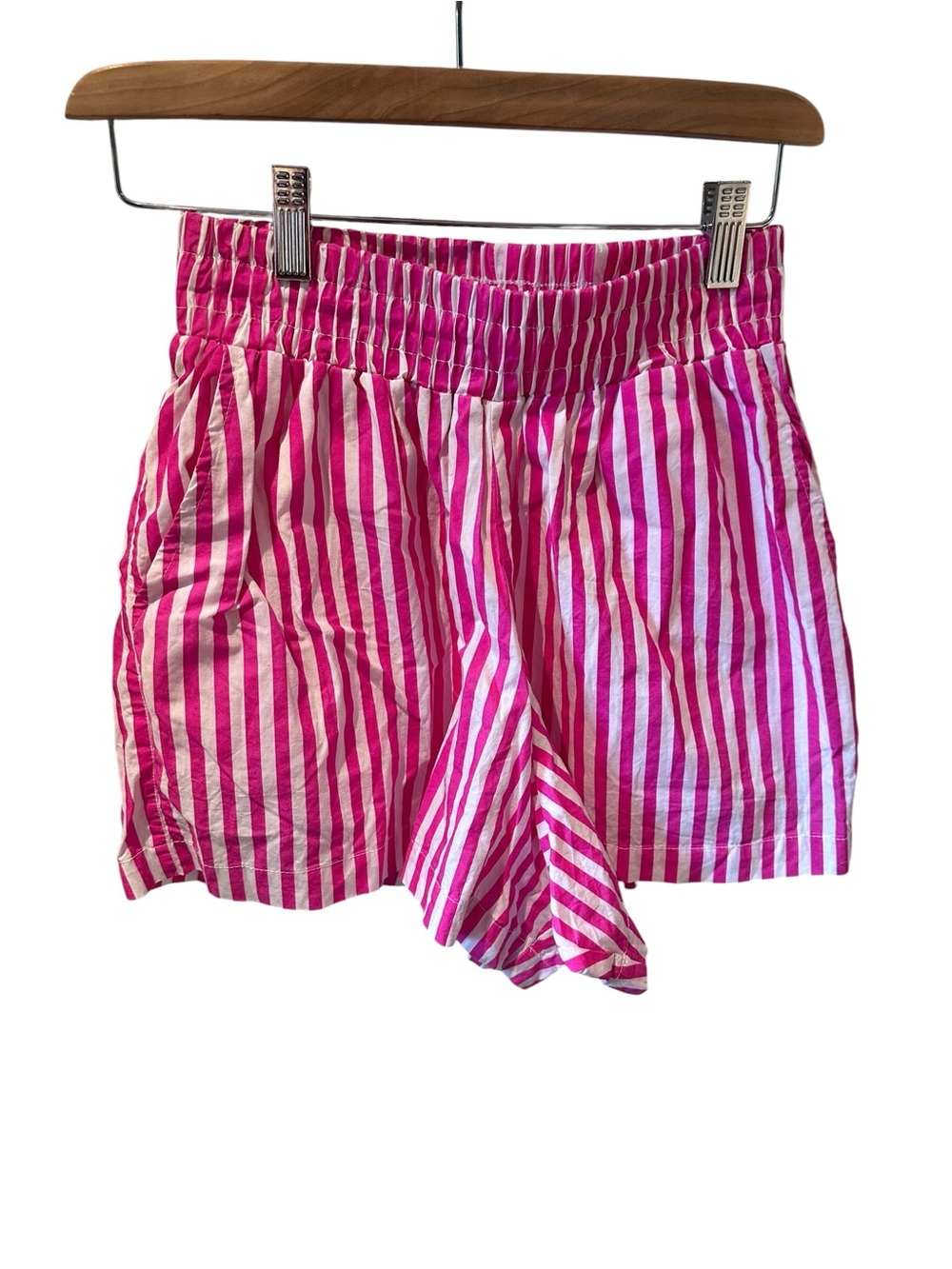 Brunette the Label Striped High Waist Short Pink Stripe Cotton Size XS/S - Picture 1 of 4